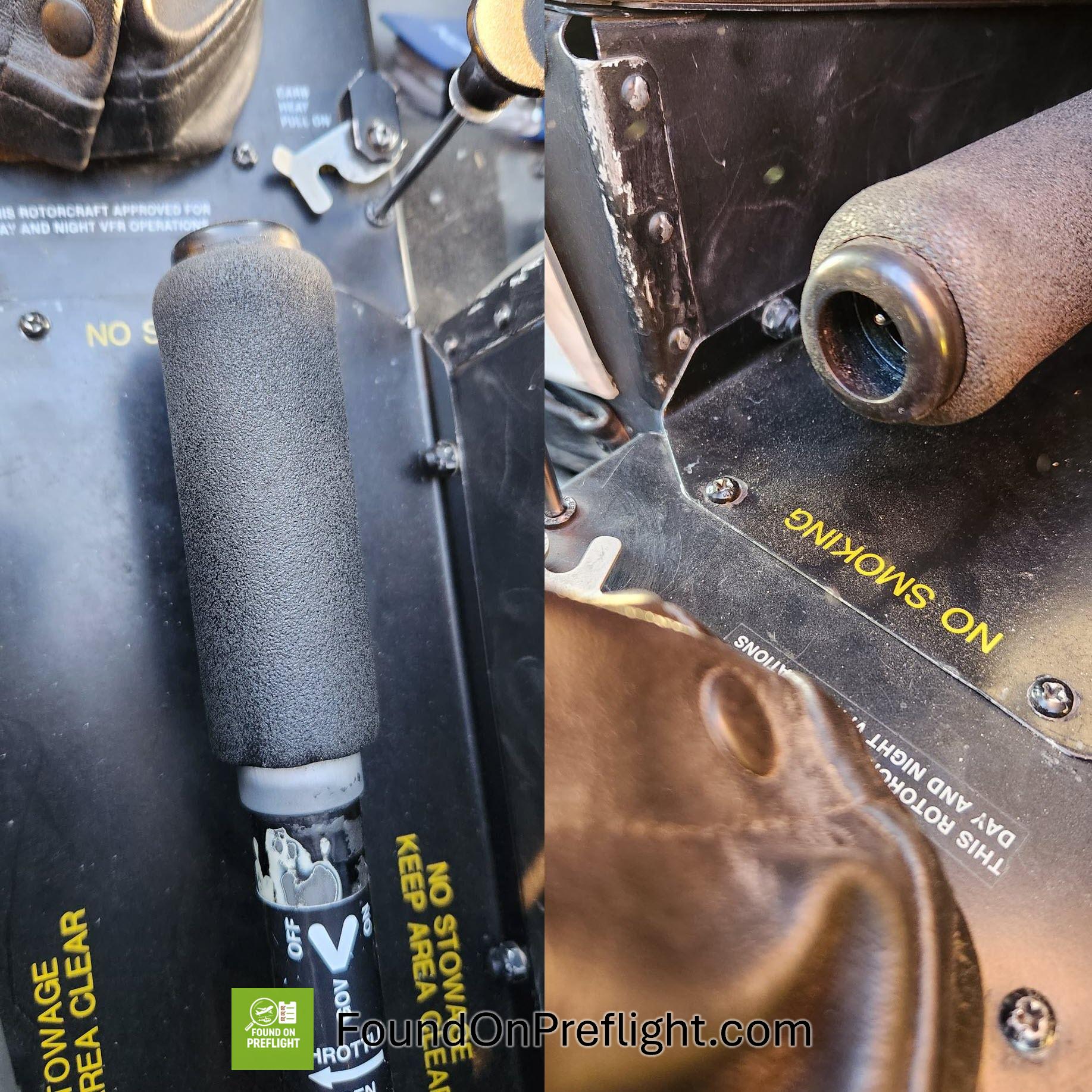 R22 throttle grip slipped forward