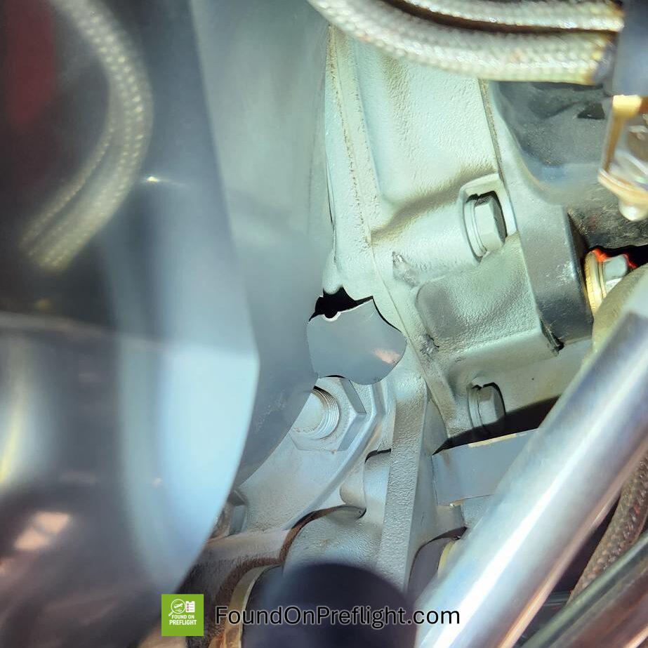 R22 Engine cooling sheet metal cracked and loose