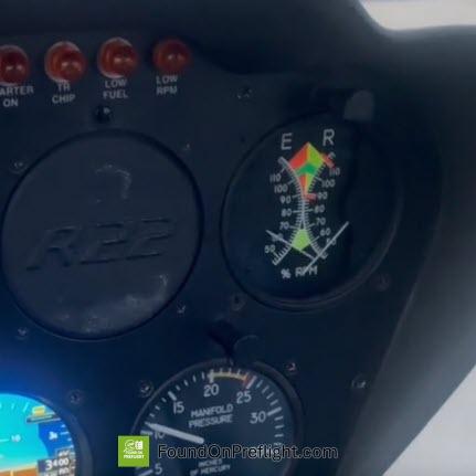 R22 Engine tach bouncing above rotor during run up (belts engaged)