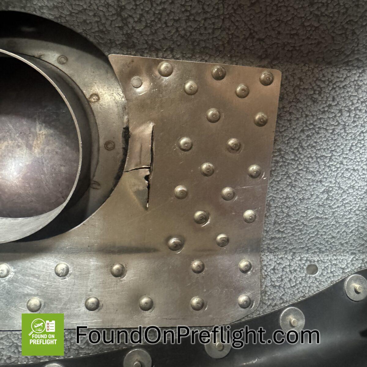 Cessna 172 Cracked Metal Inside Cowling