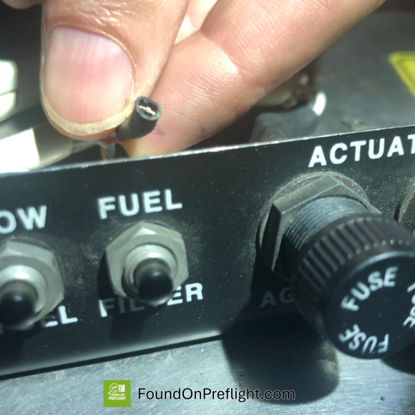 Robinson R22 - Fuel Filter Test Button Loose Wire