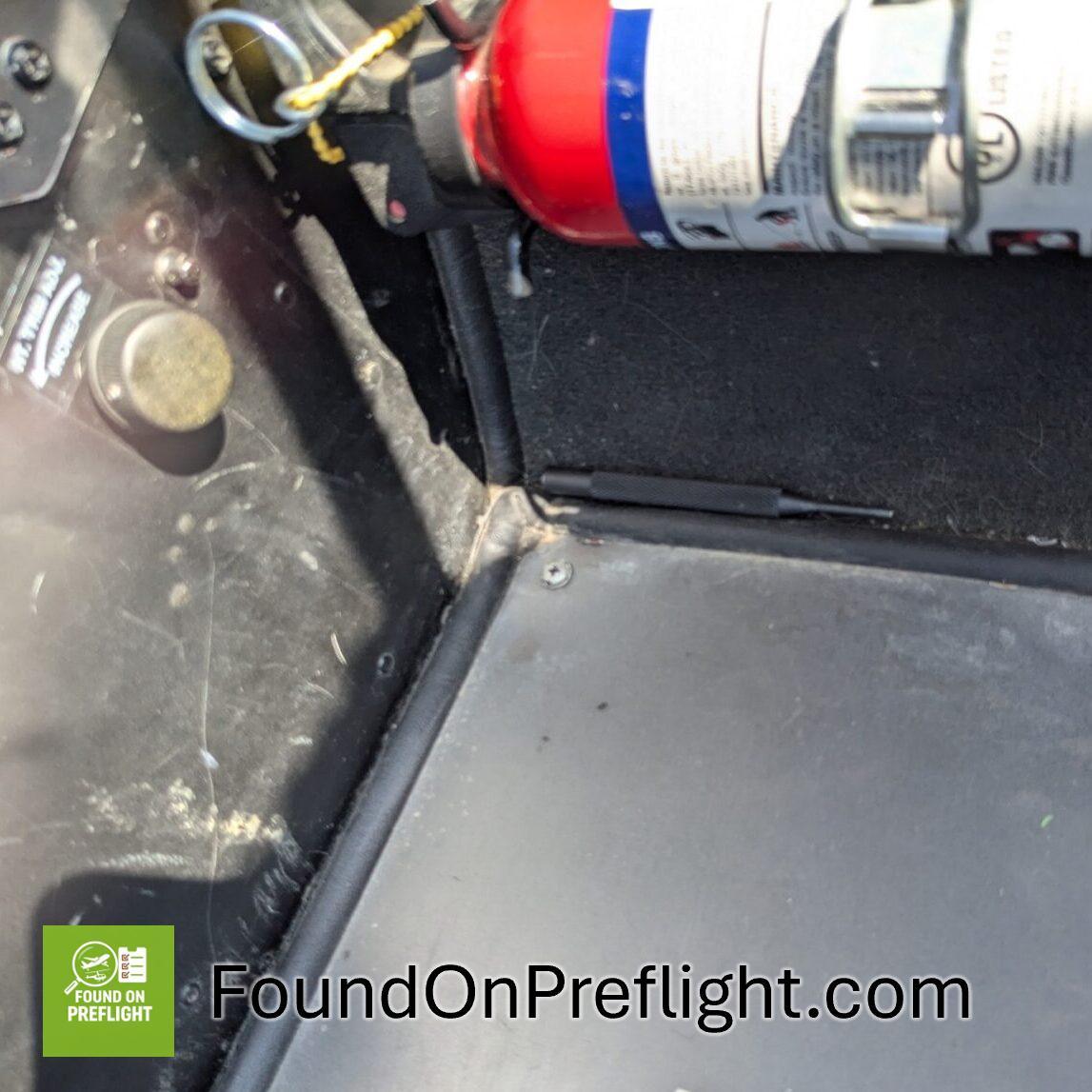 R22 tool found in cockpit left side pilot footwell