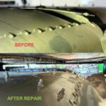 Robinson R22 - Cooling Sheet Metal Before and After Repair