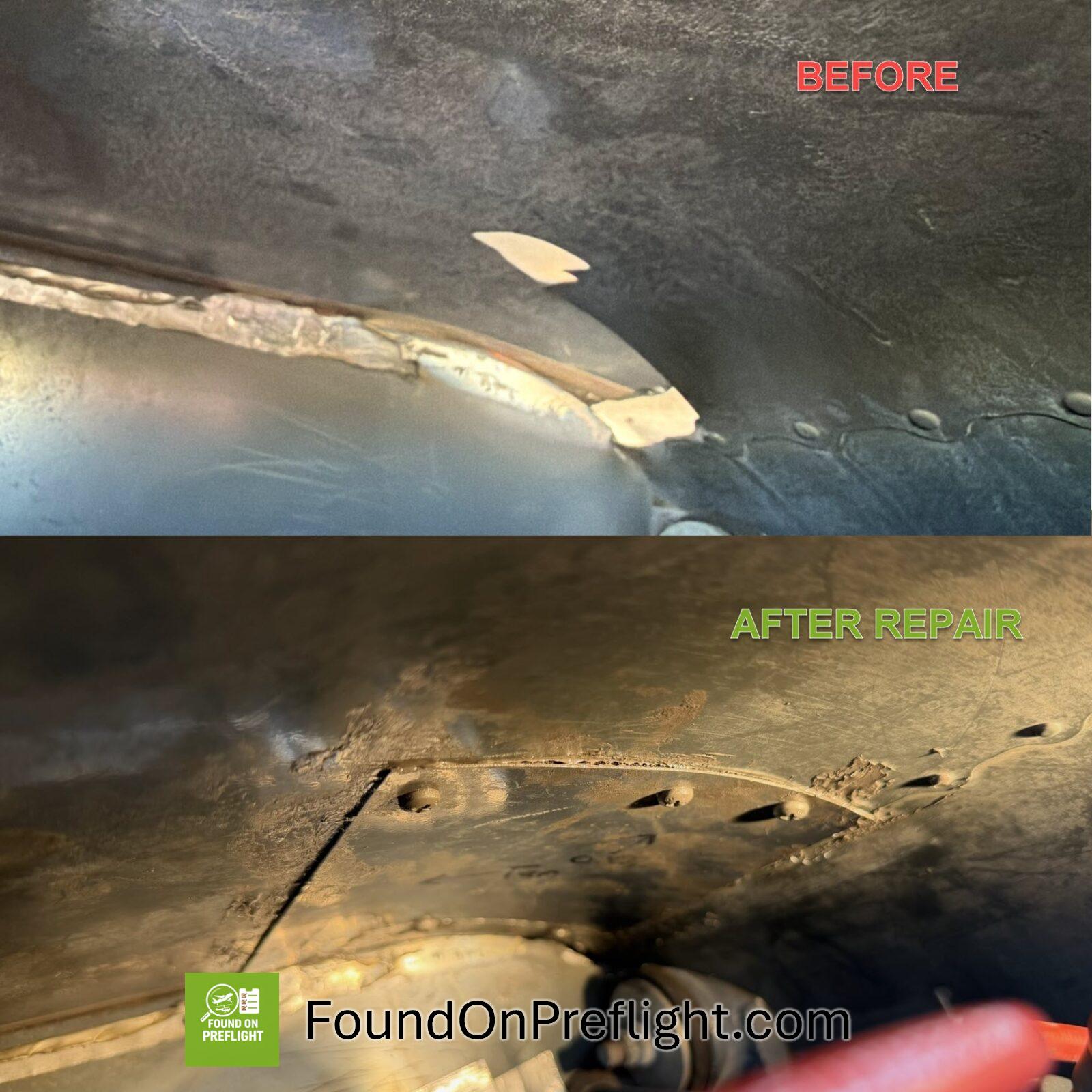 Robinson R22 - Cooling Sheet Metal Inside View Before and After