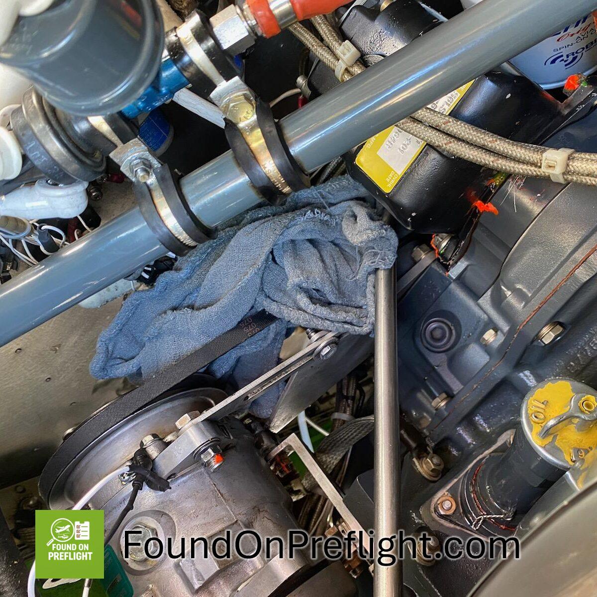R44 rags found in engine compartment after maintenance