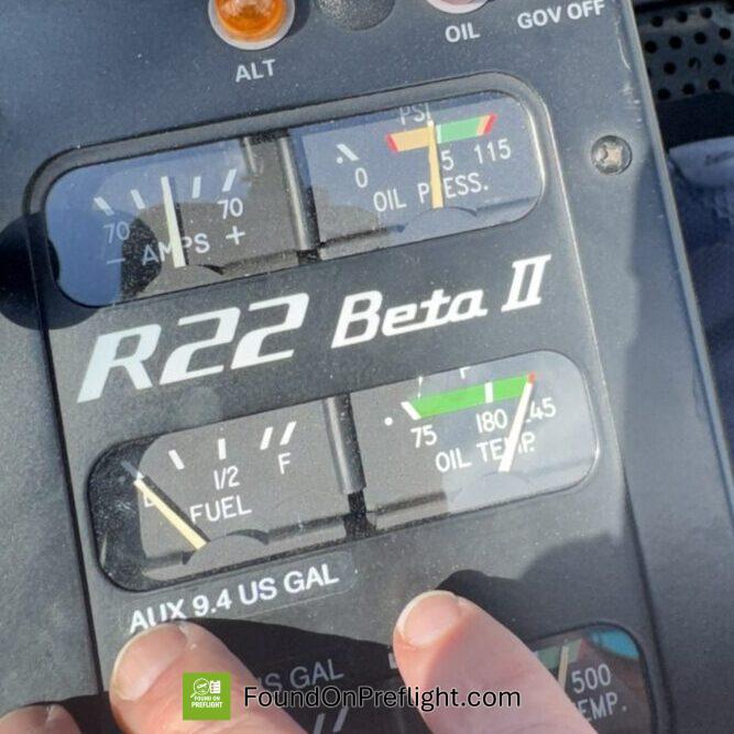 Robinson R22 - Very High Oil Temp & Low Oil Pressure