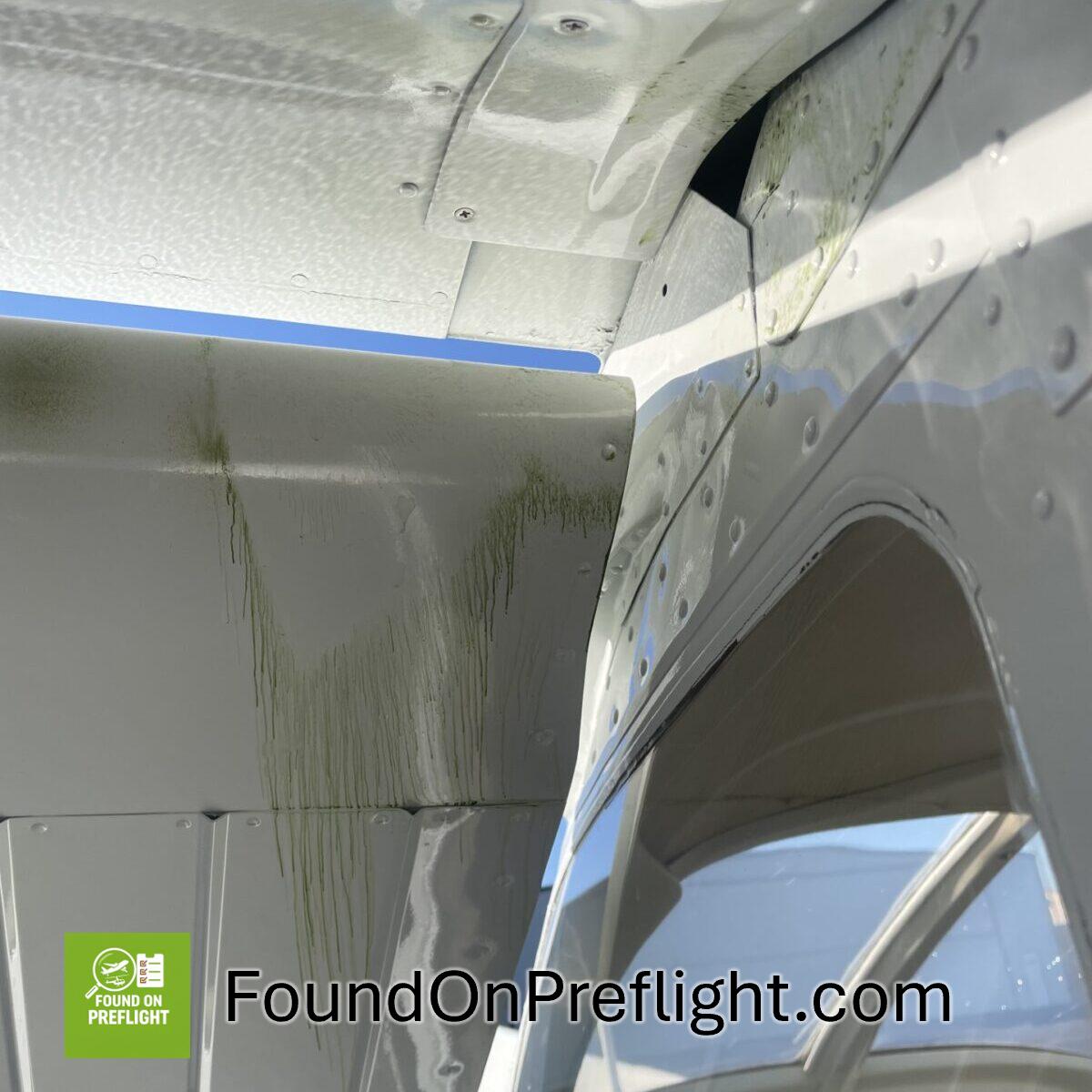 C172 strange green goo under right wing
