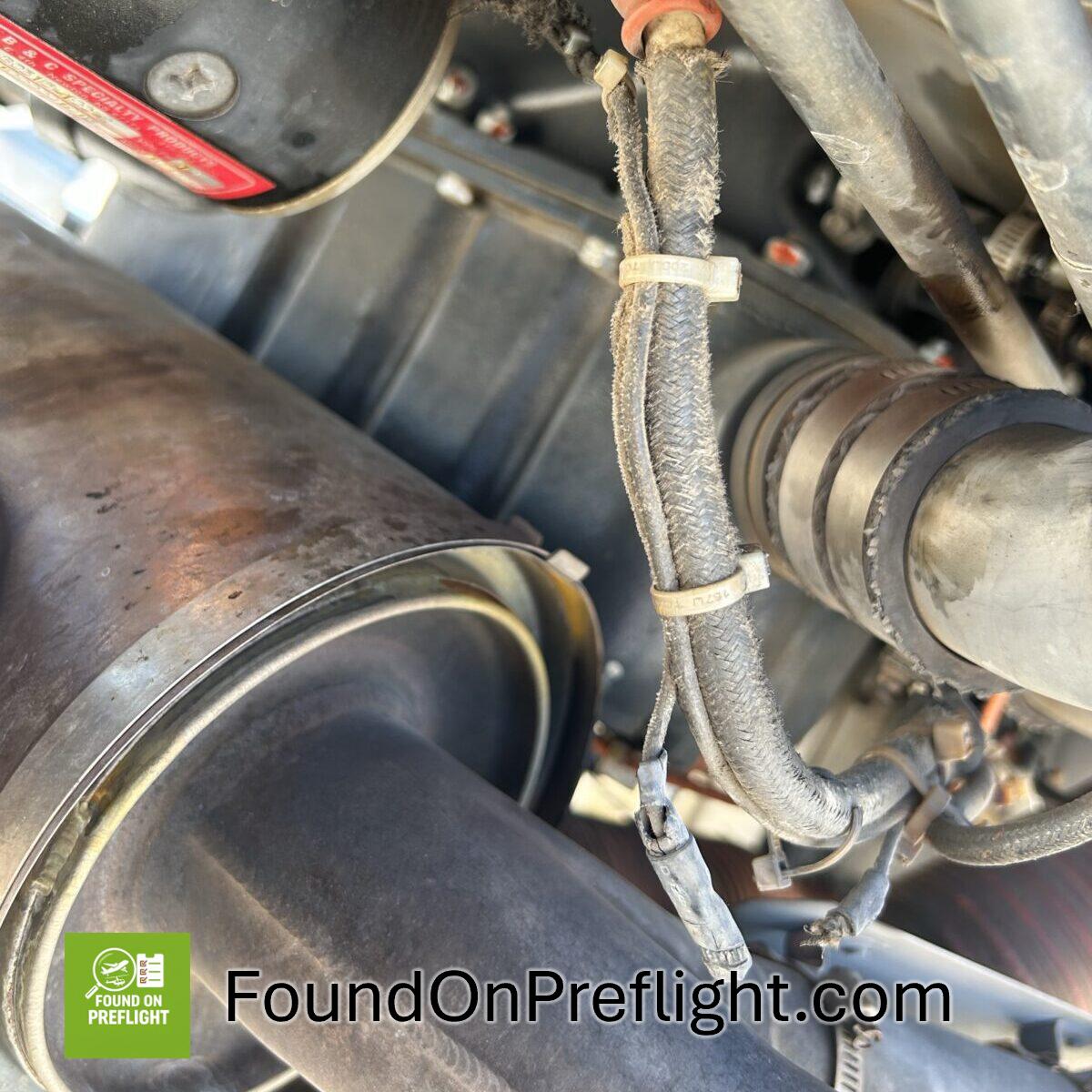 R22 Broken and frayed wires on starter solenoid.